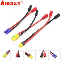 Adaptateur de connecteur Amass EC5 /XT60 /XT90S femelle vers XT150 / AS150 mâle / femelle, câble 10AWG 15CM pour batterie RC, drone RC