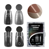 140PCS Moldes de Uñas de Plástico Mate para Uñas Francesas Rápidas, Formas Superiores Ovaladas, Cuadradas y de Ataúd, con Línea de Arco Interior, Puntas de Doble Forma