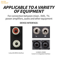 Câble audio double RCA vers double mono mâle vers mâle, deux 6,5 mm vers deux RCA pour amplificateur de puissance de mixeur DVD