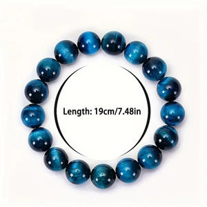 Silple 10MM Haute Qualité Naturel Oeil De Tigre Pierre Bracelet 3A Grade Bleu Oeil De Tigre Pierre Personnalité Bracelet Fait Main - Product Image 5