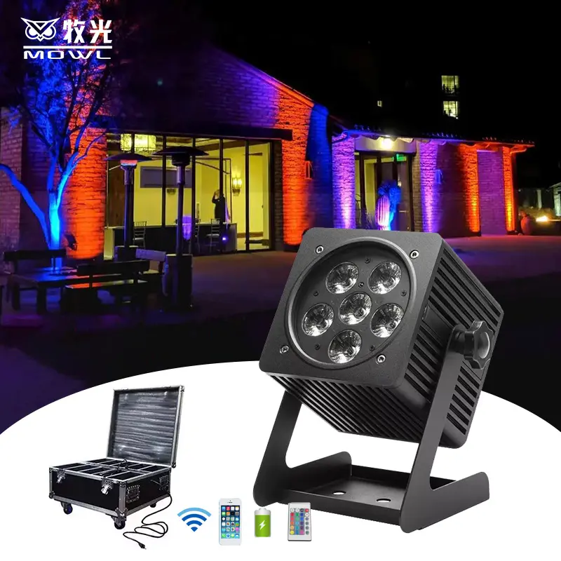 MOWL Outdoor wasserdicht IP65 Wireless Uplight 6*18W RGBWA UV 6 IN1 LED Batterie Par Light