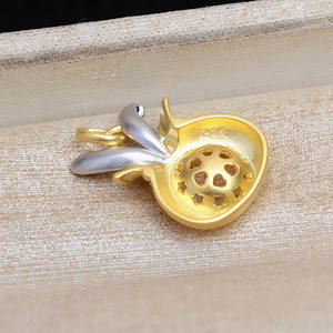 Pendentif Lapin du Zodiaque DIY Année du Lapin 5345 Bijoux en Argent Séparés par Couleur Pendentifs Fins & Accessoires en Perles - Product Image 3