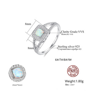 Germany Genuine 925 Sterling <strong>Silver</strong> Big Rings for Women Engagement Wedding Fine <strong>Jewelry</strong> Fire Opal Rhodium Bypass Gifts Parties - Product Image 6