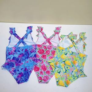 Toddler trẻ em bé cô gái Đồ bơi in một mảnh bơi cô gái ruffles áo tắm mùa hè áo liền quần tắm bơi phù hợp với - Product Image 4