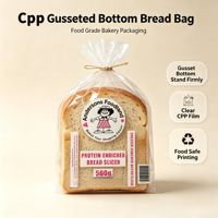 Sacs Doypack transparents personnalisés avec logo imprimé en gravure, à soufflet de fond, pour emballage alimentaire de boulangerie, vente en gros