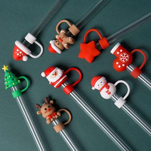 Fundas de Silicona Navideñas para Vasos, Tapas Protectoras para Pajitas de 10 mm (0.4 pulgadas), Accesorios para Pajitas - Product Image 5