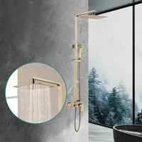 Ensemble de robinetterie de douche thermostatique en laiton de luxe, système de douche à effet pluie pour hôtel et appartement avec garantie de 3 ans
