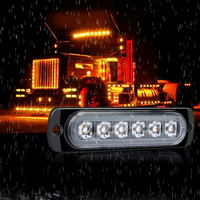 Nouvelle barre lumineuse d'avertissement à LED 12V DC, 6 LED bleues/ambre, grille ABS+PC, lampe clignotante, étanche IP65, 720LM, pour camions et voitures