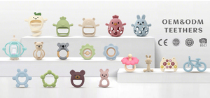 Tùy chỉnh nhà sản xuất trẻ sơ sinh Cảm giác động vật gấu Rattle Teether Đồ chơi bé mọc răng đồ chơi Silicone teethers BPA miễn phí - Product Image 5