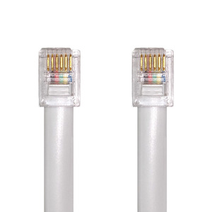 Shnawei ODM สาย OEM สายเคเบิลประกอบ6P6C RJ12กับ RJ12สายเคเบิลสีเทาแบน26 AWG - Product Image 1