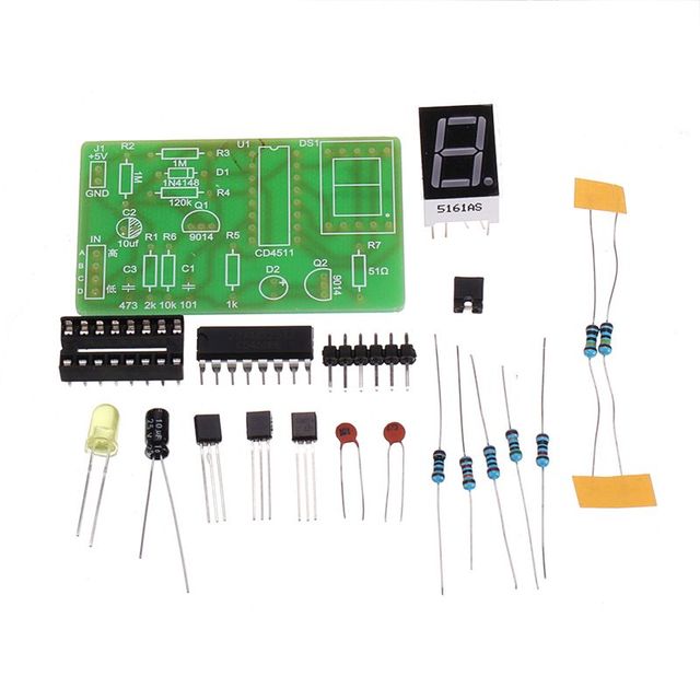DIY LED pcb Digital Display LED Logic Pen Electronic Kit High and Low Level Test Circuit Soldering Practice Board Kit