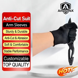 Gants de sécurité anti-coupure AmpsafeX niveau 5, gants durables en maille métallique antidérapants, haute performance sans silicone, 26 cm - Product Image 1
