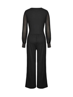 Pantalon de soirée élégant pour femme, style vintage, en maille transparente, avec boutons métalliques, production en série