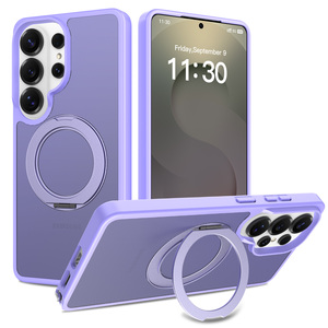 เคสโทรศัพท์ Samsung S26 Ultra <span class=keywords><strong>แบ</strong></span>บฝ้าพร้อมขาตั้งแม่เหล็ก ป้องกันการกระแทก รองรับการชาร์จไร้สาย ฝาปิดแบบหมุนได้ พร้อมวางจำหน่ายแล้ว - Product Image 1