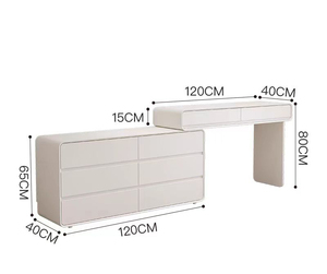 Ensemble commode <span class=keywords><strong>de</strong></span> chambre à coucher crème maquillage vanité avec veilleuse maquillage <span class=keywords><strong>coiffeuse</strong></span> avec miroir éclairé - Product Image 4