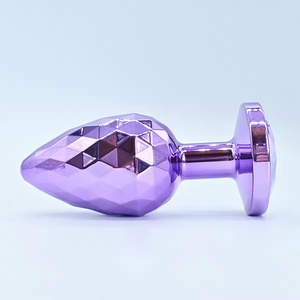 Purple diamond-shaped metal anal plug anal expander for men and women out masturbation backyard massage adult toy <b>sm</b> - Product Image 2