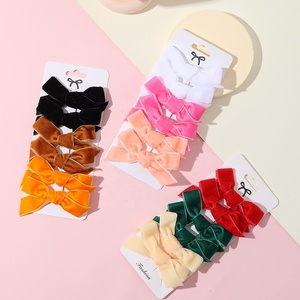 Venta al por Mayor de Lazos para el Cabello de Terciopelo Personalizados, Pasadores de Cabello de Color Sólido para Niñas y Bebés, Accesorios Dulces - Product Image 1