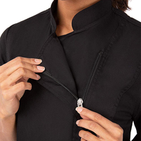 Uniforme de chef, uniforme de restaurant, bar, cuisine, manches courtes avec fermeture éclair pour femmes, veste de chef, chemise de chef