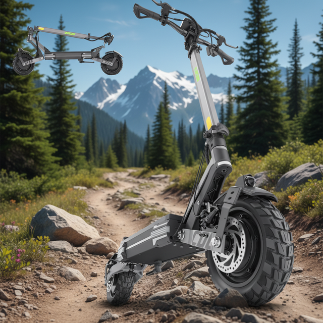 Adult Electric Scooter, Suitable for Outdoor Off-Road Riding, Lithium Battery-Powered With Long-Range Electric Scooter.