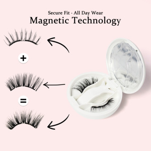 Cils magnétiques doux réutilisables faits à <span class=keywords><strong>la</strong></span> main en gros avec 3 aimants, légers, aspect naturel, application facile, OEM ODM, marque privée - Product Image 5