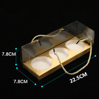 Boîte à pâtisserie transparente en gros, emballage de luxe pour soufflé au jaune d'œuf, boîtes à cupcakes transparentes en PET à 3 ou 4 trous avec inserts et fenêtre pour gâteau roulé suisse