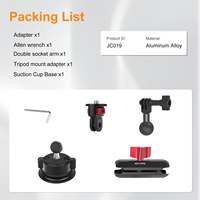Support de caméra à ventouse en alliage d'aluminium ABS Mechrig, tête sphérique, bras magique, pompe à air, action caméra/DSLR/caméscopes/téléphone
