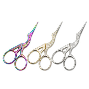 Stainless Steel Crane Shaped Scissors Gold Chrome Titanium Plated For Cross Stitch Embroidery Home Use - Product Image 3