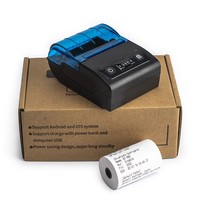 Printer Thermal Mini Portabel untuk Ponsel, Printer Faktur/Struk Pintar untuk POS/ESC, Kompatibel dengan Kertas 58mm