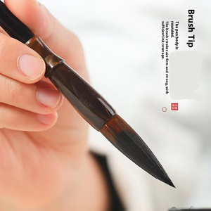 Manche en bois blaireau cheveux <span class=keywords><strong>calligraphie</strong></span> chinoise <span class=keywords><strong>pinceau</strong></span> ensemble stylo à encre élégant manche en bois haute qualité blaireau cheveux pour la <span class=keywords><strong>calligraphie</strong></span> - Product Image 3