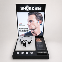 Support d'affichage pour casques audio avec éclairage LED, présentoir de comptoir pour écouteurs et casques avec support de contrôleur pour magasin d'électronique