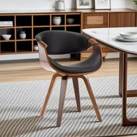 Premium Moderner Leder-Esszimmerstuhl mit Geschmeidiger Oberfläche, Robuste Massivholzbeine, Übergroße Rückenlehne, Tragbar für Badezimmer und Esszimmer