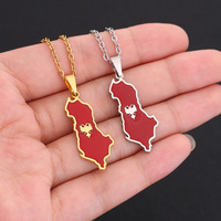 Collier pendentif drapeau marocain tendance en émail et acier inoxydable plaqué or 18 carats, personnalisable, bijoux de mode, vente chaude