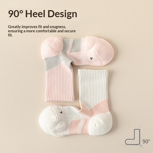 Chaussettes de sport professionnelles tricotées pour femmes, avec semelle éponge, pour le printemps et l'été, idéales pour le tennis, la course, le fitness, le basketball et le <span class=keywords><strong>badminton</strong></span> - Product Image 2