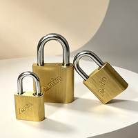 Cadenas de sécurité robuste en laiton avec 3 clés en laiton, roulement à billes, bicolore, logo personnalisé OEM pour valise, bagage, sac à dos