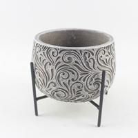 Pot rond en ciment pour décoration de jardin bon marché pour vivre avec des plantes jardinière pour plantes d'intérieur artisanat fait à la main pour le jardin
