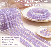 Perles Rondelles en Cristal 4x7mm, Fourniture Directe d'Usine, Forme de Roue Facettée, Perles Libres pour la Fabrication de Bracelets, Colliers et Bijoux