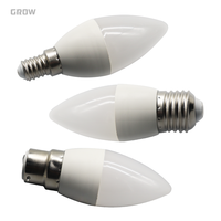 SKD Usine En Gros Matière Première LED C37 Ampoule Bougie Lampe AC220-240V 6W 520LM Blanc Chaud LED Lumière pour La Maison