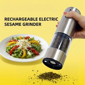Molino de Especias Recargable Automático Ajustable de Primera Calidad, Acero Inoxidable 304, Núcleo de Cerámica Seguro para Alimentos, Portátil - Product Image 2