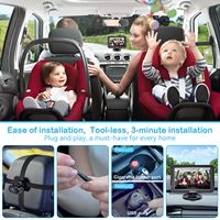 Caméra de surveillance pour bébé de 5 pouces, 1080P HD, capteur CMOS, vision nocturne, vue vers l'avant et vers l'arrière, alimentation USB, installation facile