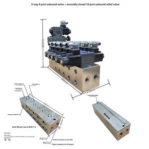 Гидравлический коллектор клапана серии XTCG, алюминиевый 6061/7075 D03/D05/NG6/Cetop3, паттерн (1-5 станций), предохранительный клапан MSA6, 3 года - Product Image 3