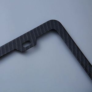 Premium Carbon Fiber Pattern Aluminum <b>License</b> Plate <b>Frame</b> Black Metal Car Tag Holder Anti-Theft for Promotion Gifts - Product Image 3