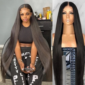 Vente en gros Transparent HD Lace Front perruque de cheveux humains droite vierge brut vietnamien cheveux 13x4 pleine dentelle perruques pour les femmes noires - Product Image 2