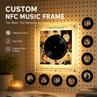 Aimant de réfrigérateur personnalisé Justin Bieber NFC avec lecteur CD, chansons DIY, 9 disques vinyles, cadeau pour fans de Coachella, décoration, veilleuse rotative
