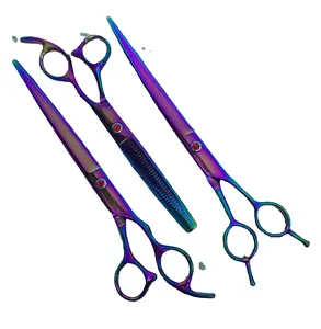 7" 7.5" 8" professional pet grooming solon hair cutting and thinning shears sets