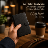 Agenda de poche portable A6 en cuir PU, agenda quotidien 2026, reliure cousue, papier épais, bloc-notes mémo