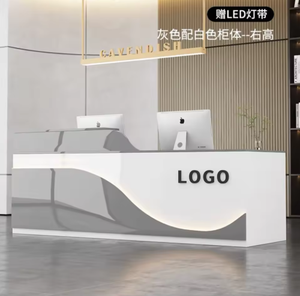 Mostrador de Recepción Blanco de Lujo, Diseño de Mostrador de Oficina, Mostrador de Recepción de Oficina de Lujo, Mesa de Recepción de Oficina - Product Image 3