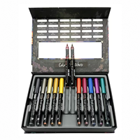 24 Couleurs – Marqueurs Acryliques Métalliques et Basiques – Peinture Acrylique Liquide – Pointe Pinceau Souple – Coffret Cadeau pour Art sur Roche, Toile, Bricolage et Artisanat