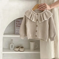 Pull chaud tricoté à la main de style décontracté d'automne pour les enfants vêtements mignons de bébé filles