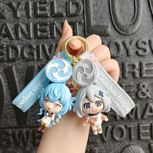 Pour <span class=keywords><strong>Genshin</strong></span> <span class=keywords><strong>Impact</strong></span> personnage de dessin animé PVC Figure jouet <span class=keywords><strong>porte</strong></span>-clés en métal sac de voiture <span class=keywords><strong>porte</strong></span>-clés pour grossistes - Product Image 2