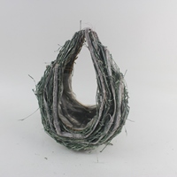 Macetero Manual Portátil para Decoración del Hogar, Proveedor Mayorista de China, Material Natural, Decoración de Corazón de Ratán Verde
